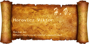 Horovicz Viktor névjegykártya
